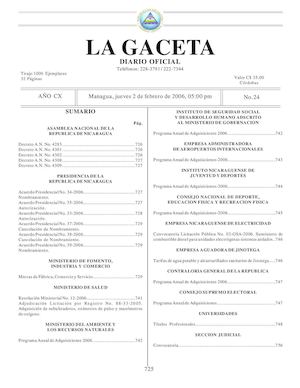 Gaceta No 24 Jueves 2 De Febrero De 2006