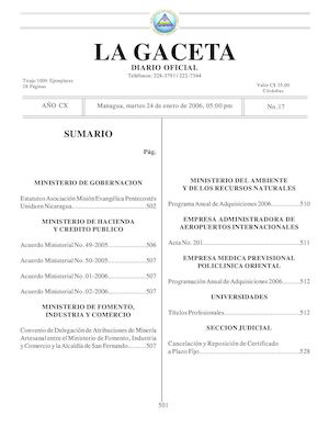 Gaceta No 17 Martes 24 De Enero De 2006