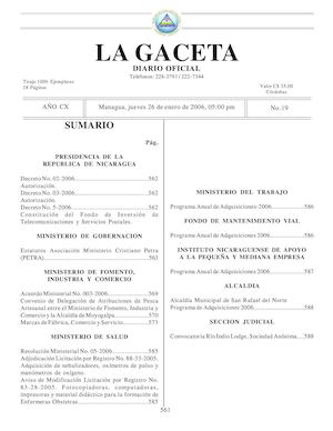 Gaceta No 19 Jueves 26 De Enero De 2006