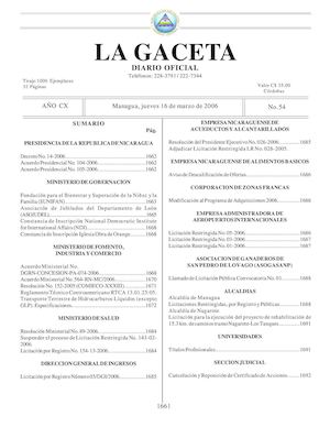 Gaceta No 54 Jueves 16 De Marzo De 2006