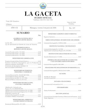 Gaceta No 107 Viernes 2 De Junio De 2006