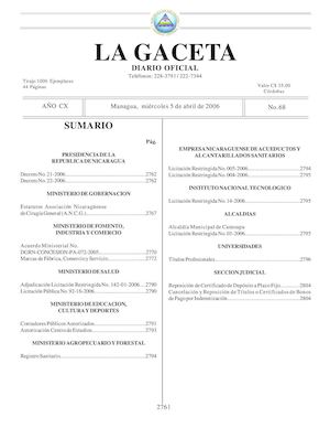 Gaceta No 68 Miércoles 5 De Abril De 2006