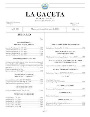 Gaceta No 112 Viernes 9 De Junio De 2006