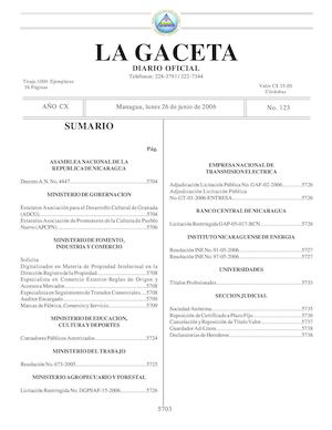 Gaceta No 123 Lunes 26 De Junio De 2006