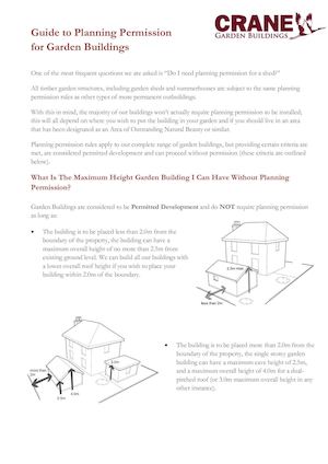 Crane Guide To Planning Permission Garden Buildings