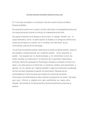 Acción Heroica De María Parado De Bellido