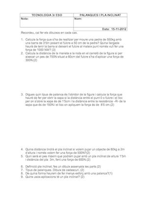 Tecnologia 3r Eso Palanques I Pla