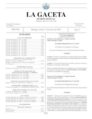Gaceta # 51 Martes 13 Marzo 2007