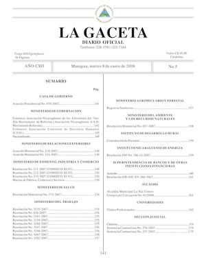 Gaceta # 5 Martes 8 De Enero 2008