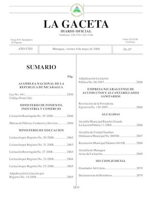 Gaceta # 87 Viernes 9 De Mayo 2008