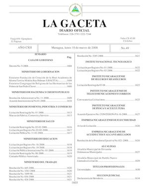 Gaceta # 49 Lunes 10 De Marzo 2008