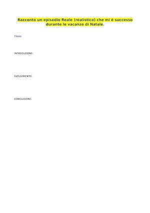 2 Racconto Le Mie Vacanze Di Natale