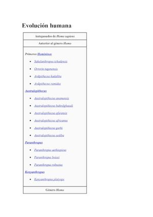 Evolución Humana