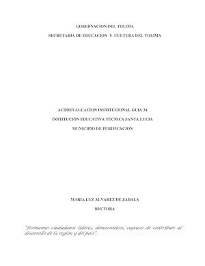 Autoevaluación IE Santa Lucia