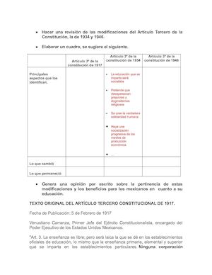 Modificación Al Artículo Tercero