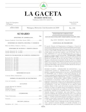 Gaceta # 229 Miércoles 2 De Diciembre 2009