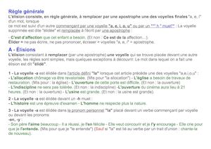 ÉLISION. Règle Générale et exeptions