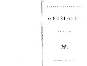 O Boží obci (De civitate Dei) 2 (část) Augustinus, svatý, 1950