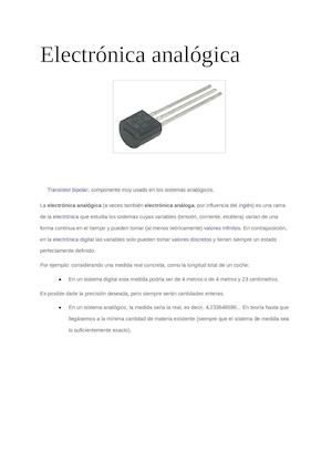 Definción Electronica Analógica