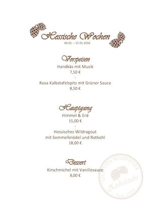 Speisekarte Hessische Wochen
