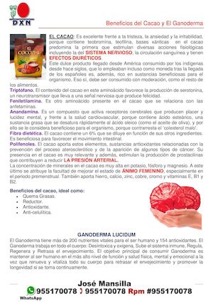 Beneficios Del Cacao Y El Ganoderma