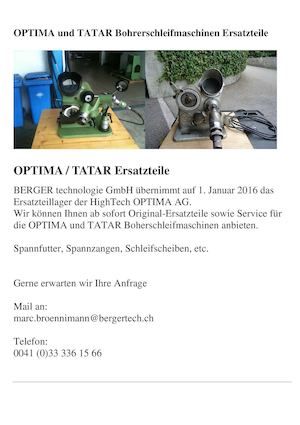 Optima Bohrerschleifmaschine Ersatzteile