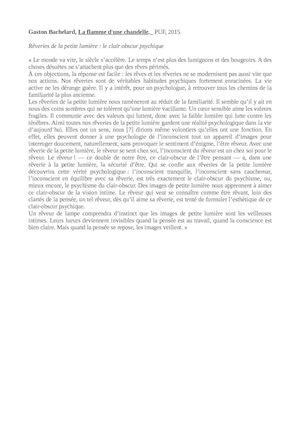 La Flamme d'une chandelle - Gaston Bachelard _PUF. Extrait - Rêveries de la petite chandelle