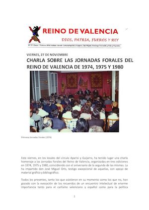 Las Jornadas Forales del Reino de Valencia