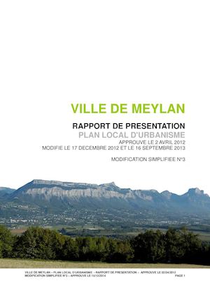 Rapport de Presentation du PLU 2012 - Modification simplifiee n°3