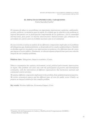 El Impacto Economico Del Tabaquismo