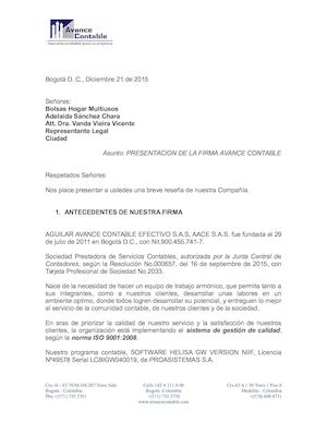 Presentacion Avance Contable Efectivo Sas