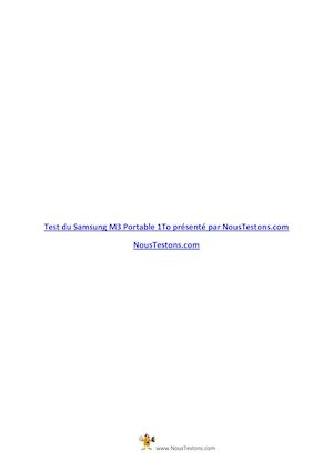 Test Du Samsung M3 Portable 1to