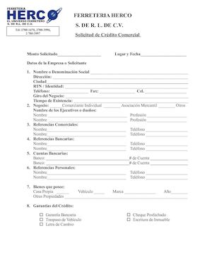 Solicitud De Credito Original Herco(1)