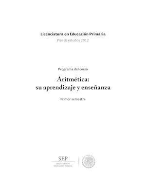 Aritmetica Su Aprendizaje Y Ensenanza Lepri