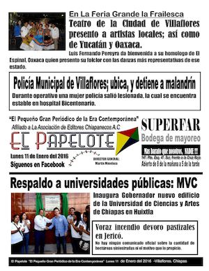 El Papelote - Lunes 11 de Enero del 2016