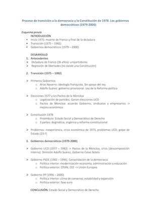 Apuntes Transición Y Democracia