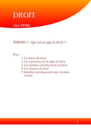 Droit STMG Thème 1