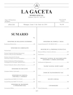 Gaceta No 6 Lunes 11 De Enero De 2016