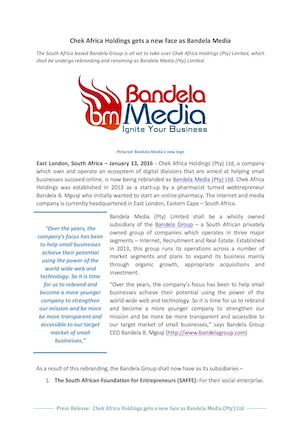 Chek Africa Holdings Gets A New Face As Bandela Media