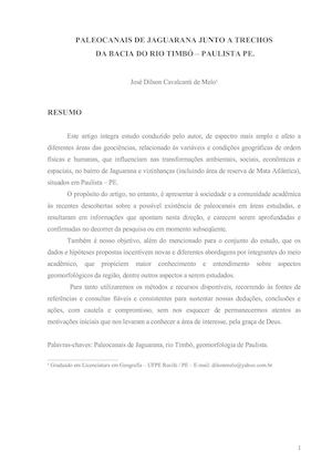 Artigo Paleocanais De Jaguarana