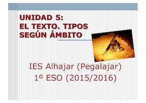 Unidad 5 El Texto Tipos Según Ámbito