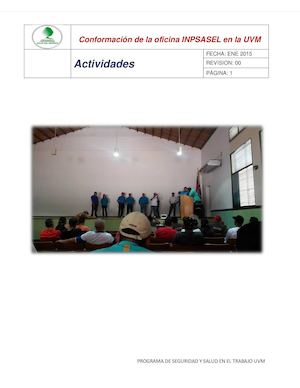 Conformación De La Oficina Inpsasel En La Uvm