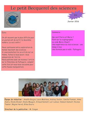 Le Becquerel Des Sciences N°2