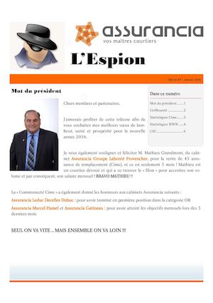 L'Espion, Edition Janvier 2016