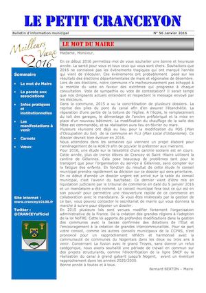 Le Petit Cranceyon N°56 Janvier 2016 Vdef