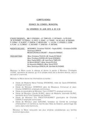 Compte rendu du conseil municipal du 18 Octobre 2007