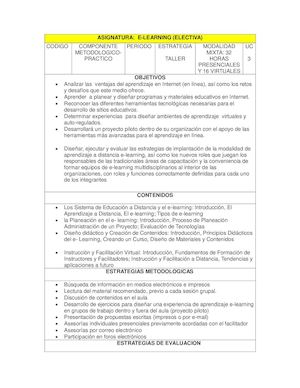 Elerning (Programa De La Asignatura)