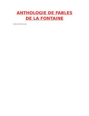 Anthologie des fables de La Fontaine