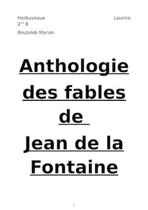 Anthologie des fables de la Fontaine