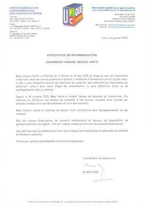 Lettre De Recommandation UFC Que Choisir